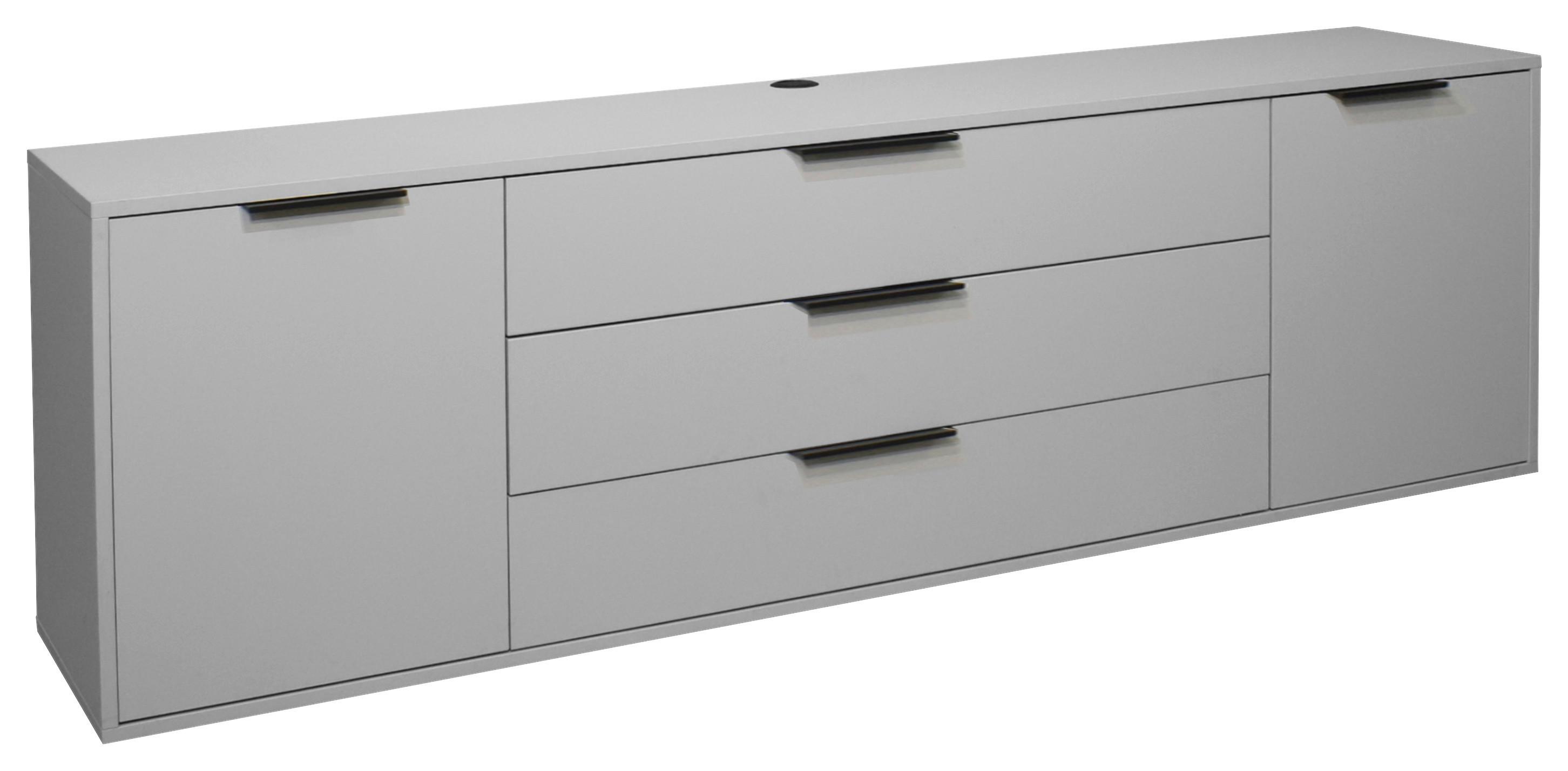 Nízka Komoda Bounty, Sivá - sivá, Moderný (216/67/45cm) - Premium Living