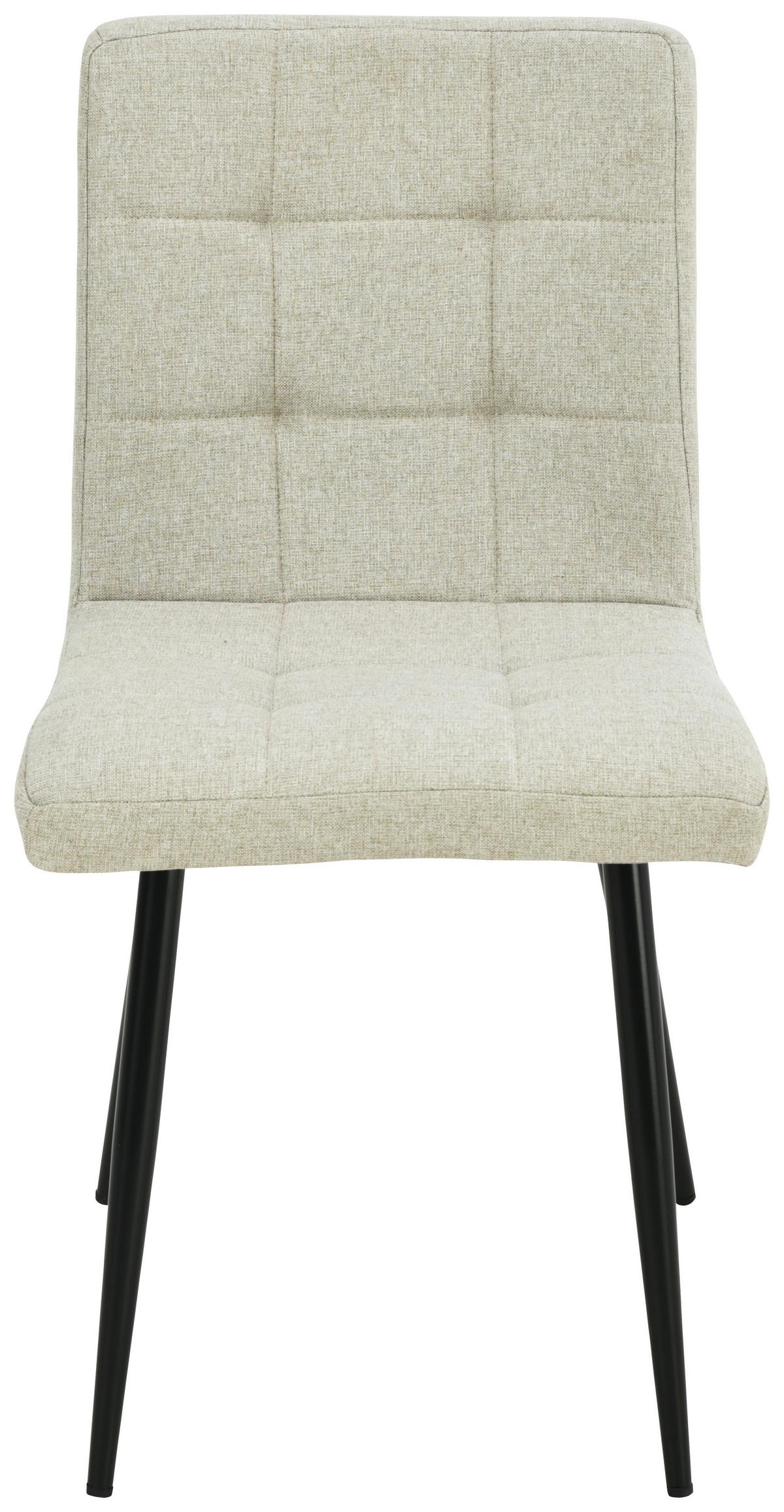 Polsterstuhl Matteo Taupe Leinenoptik - Taupe/Schwarz, MODERN, Holz/Textil (43/83/55cm) - Ondega