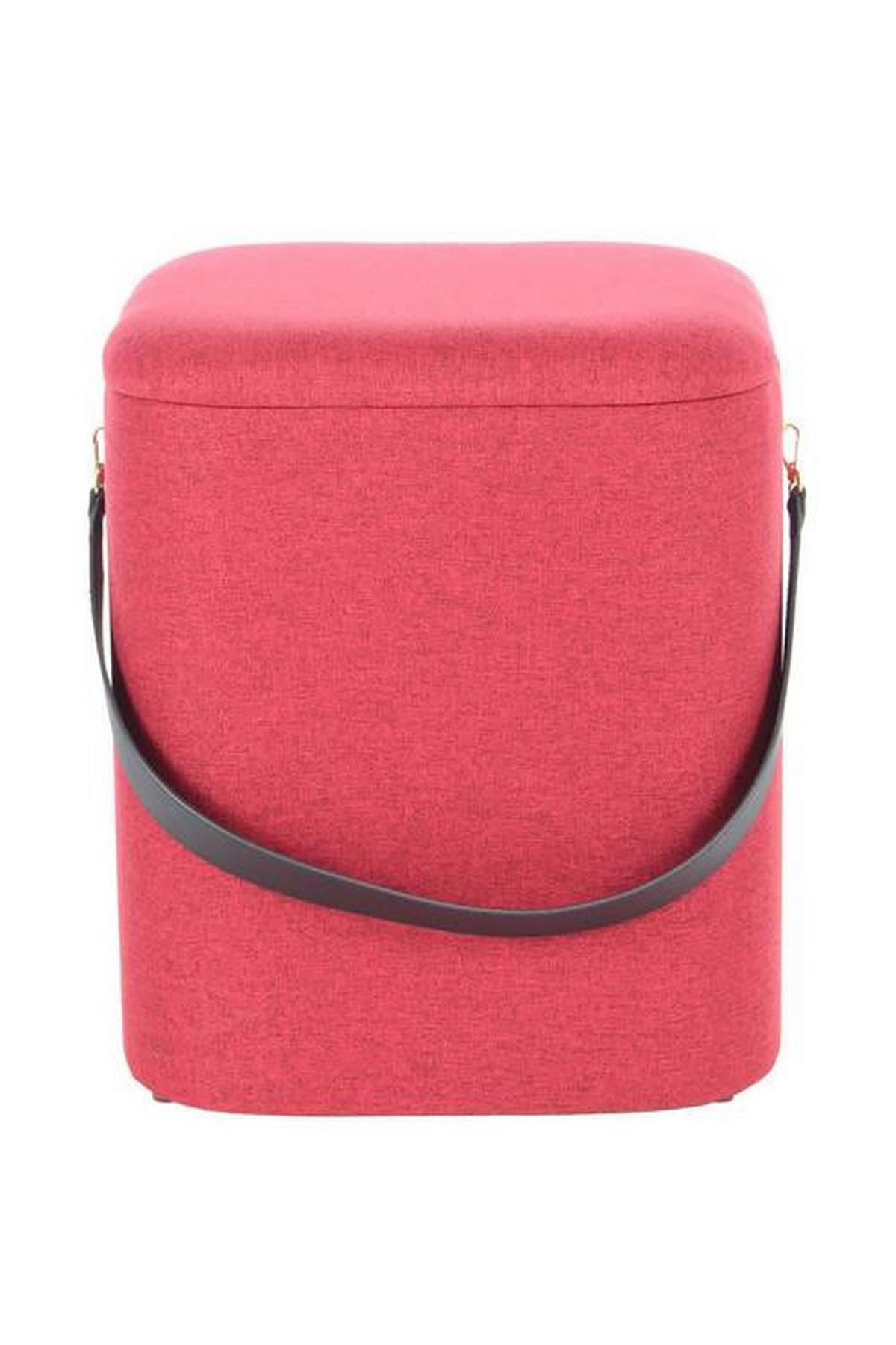 Hocker Arabella Mit  Stauraum Rot H: 44 cm 2er-Set - Rot/Schwarz, Basics, Kunststoff/Textil (29,5+35,5cm) - Kayoom