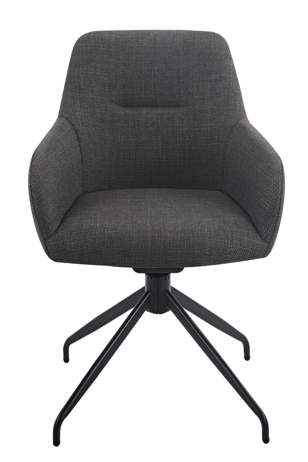 Armlehnstuhl-Set Triest S 2er-Set - Anthrazit/Schwarz, MODERN, Textil/Metall (56/83/60cm) - MID.YOU