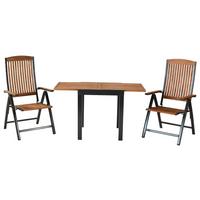 GARTENSET ATHOS - Graphitfarben/Naturfarben, MODERN, Holz/Metall - Gardenson