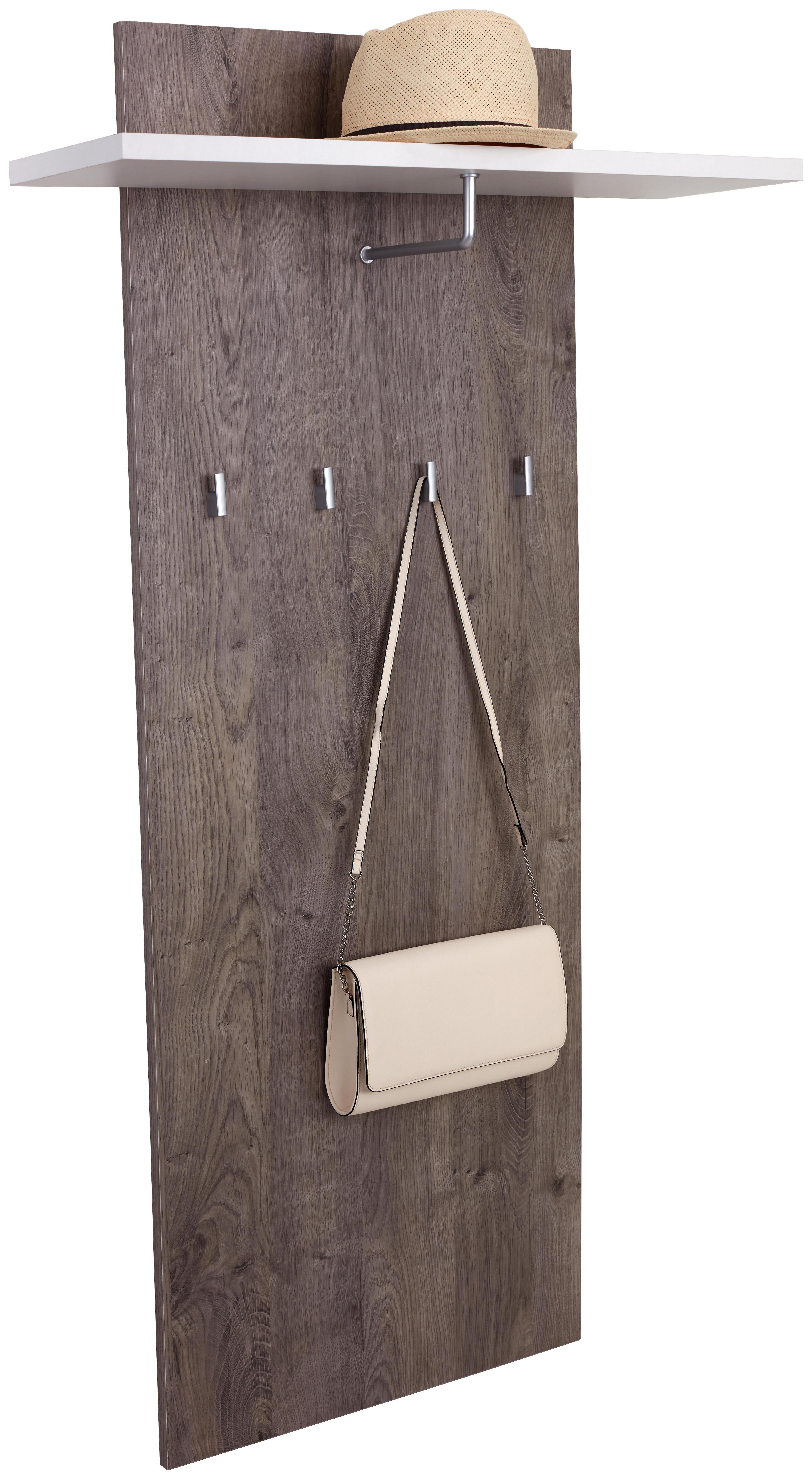 Garderobenpaneel Monza New - Eichefarben/Weiß, MODERN, Holzwerkstoff (80/146/23cm)