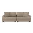 Megasofa Pelle-Megasofa - Wengefarben/Creme, Trend, Textil (261/124cm) - Luca Bessoni
