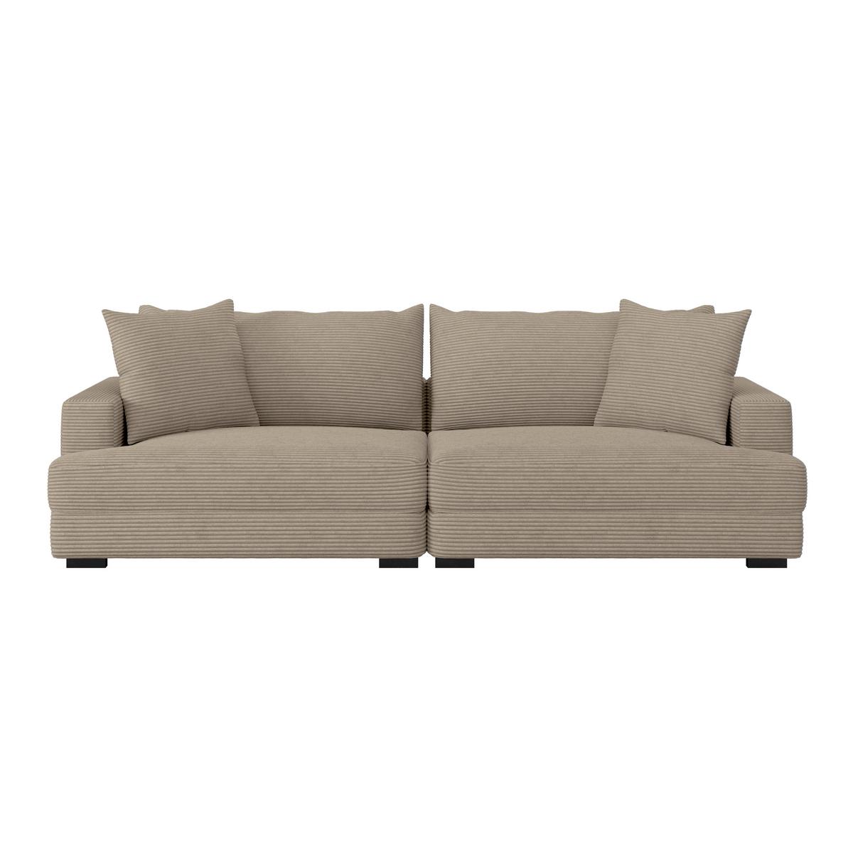 Megasofa Pelle-Megasofa - Taupe/Wengefarben, Trend, Textil (261/124cm) - Luca Bessoni