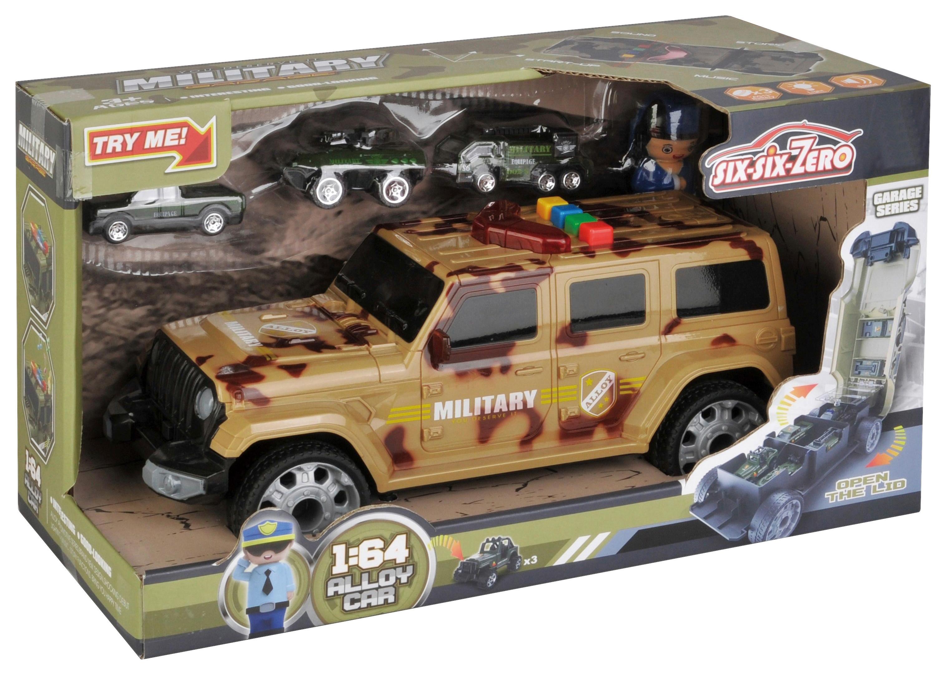 Spielzeug-Auto Jeep Militär mit Geräusch- und Lichteffekte - Grün, Basics, Kunststoff/Metall (35,5/18/19,8cm)