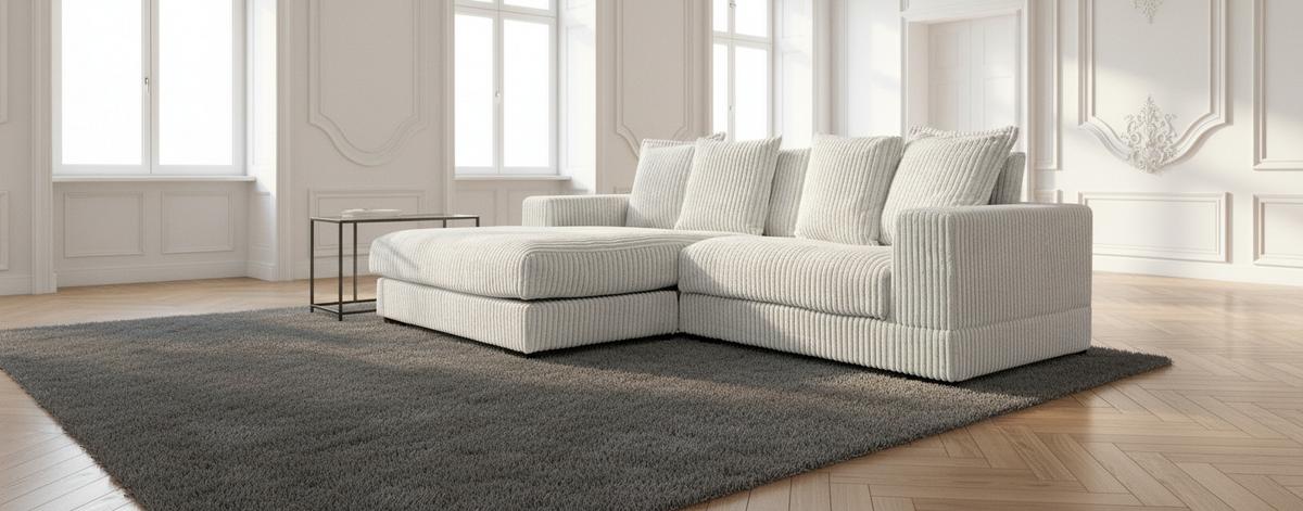 Ecksofa Funny - Schwarz/Weiß, Design, Textil (195/285cm) - MID.YOU