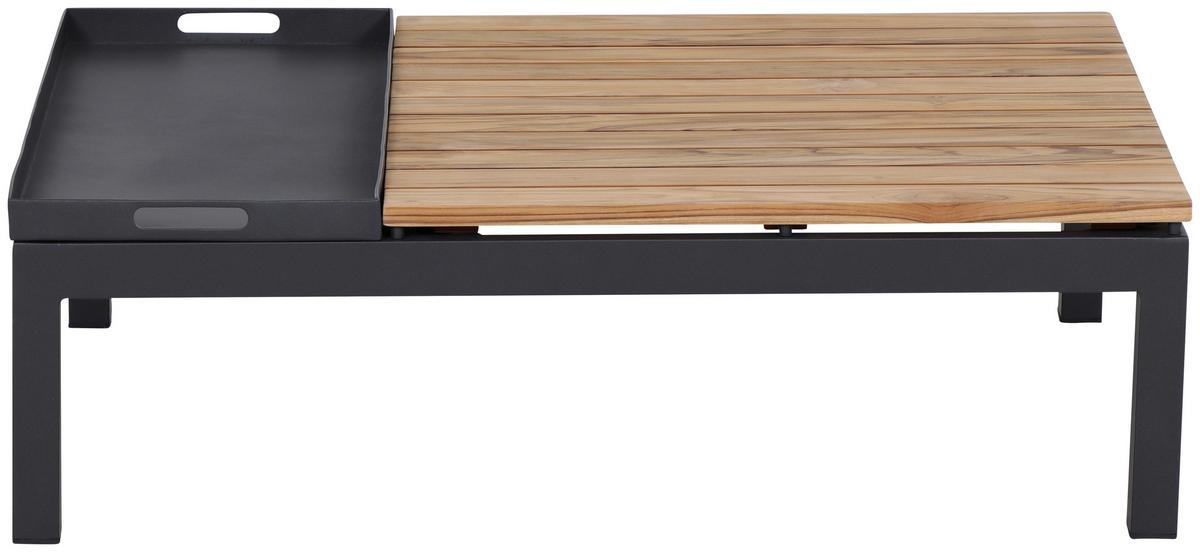 Loungetisch Aus Stahl und Echtholz - Anthrazit/Teakfarben, MODERN, Holz/Metall (102/70/27,5cm) - Siena Garden