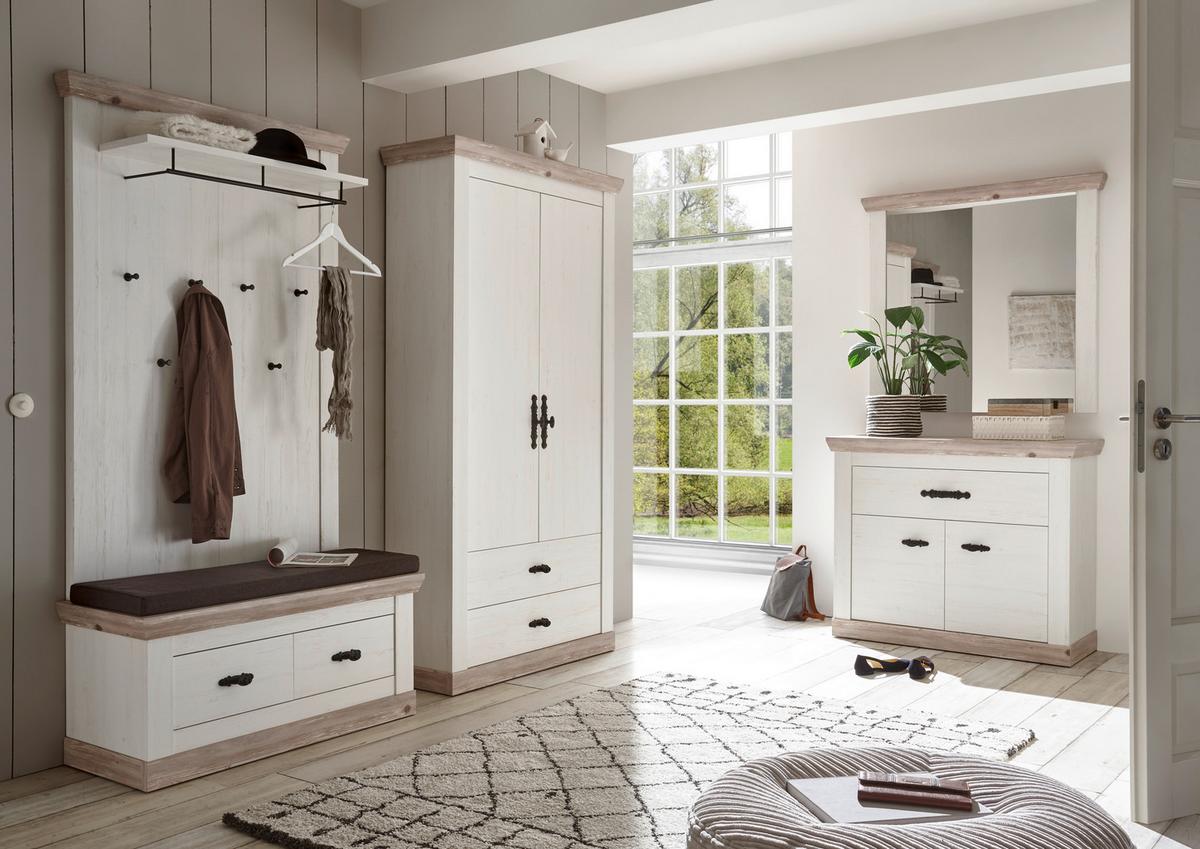 Garderobe Florenz Pinienfarbe/Hellbraun 341cm - Hellbraun/Pinienfarben, Design, Holzwerkstoff (341/201/45cm) - MID.YOU