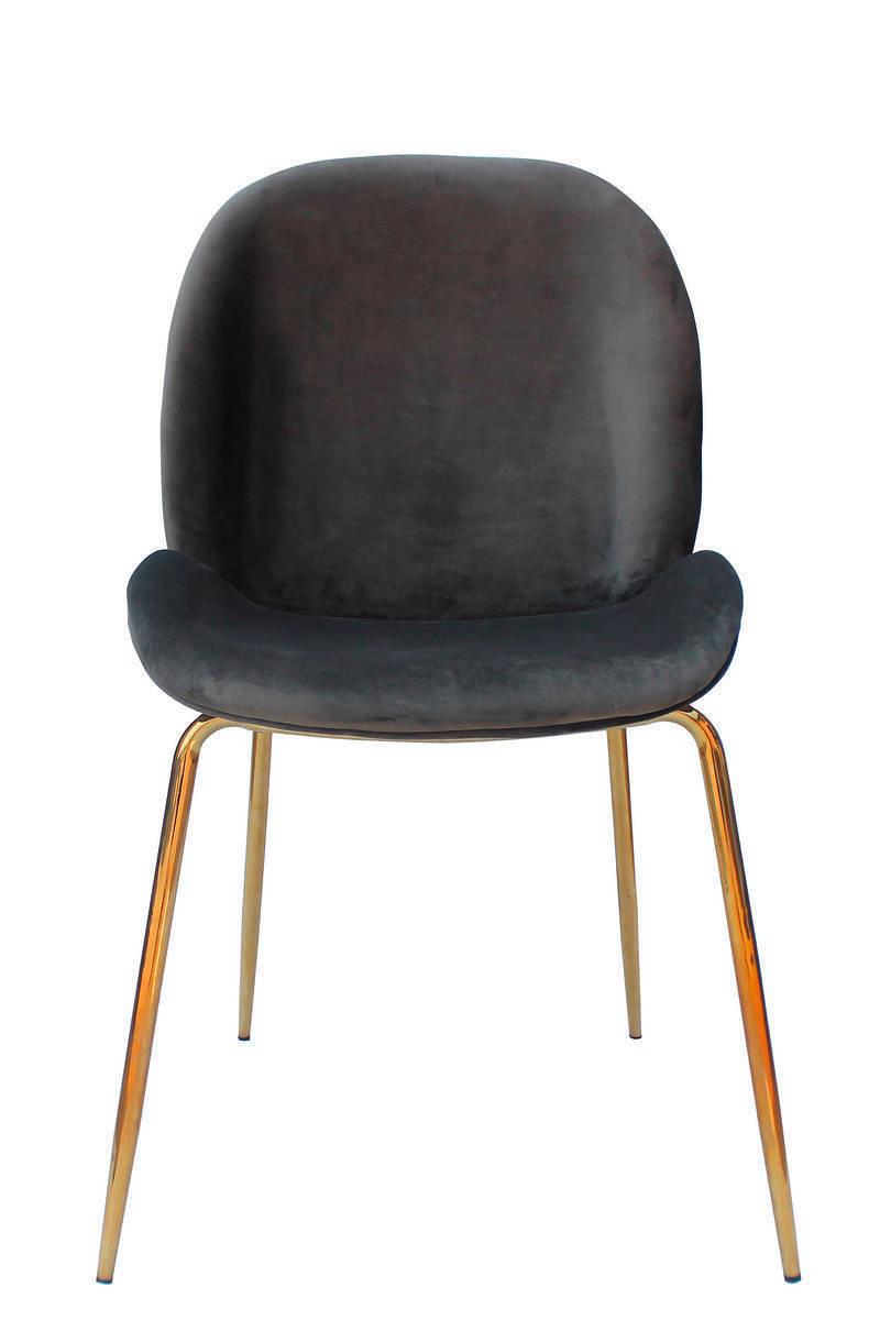 Sada židlí šedá - šedá/barvy mosazi, Moderní, kov/plast (47/90/59cm) - Kayoom