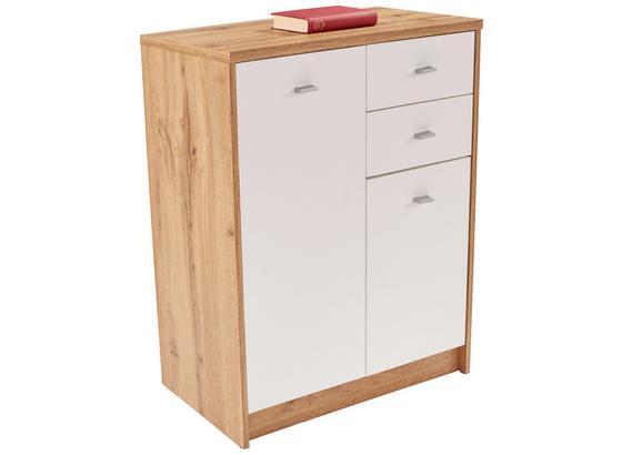 Komoda 4-you New Yuk04 - farby dubu/biela, Moderný, kompozitné drevo (74/85,4/34,6cm) Komoda 4-you New Yuk04 - farby dubu/biela, Moderný, kompozitné drevo (74/85,4/34,6cm)