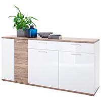 Sideboard 180 cm Luzern Weiß/Eichefarben - Eichefarben/Weiß, Design, Holzwerkstoff (180/86/43cm) - Livetastic