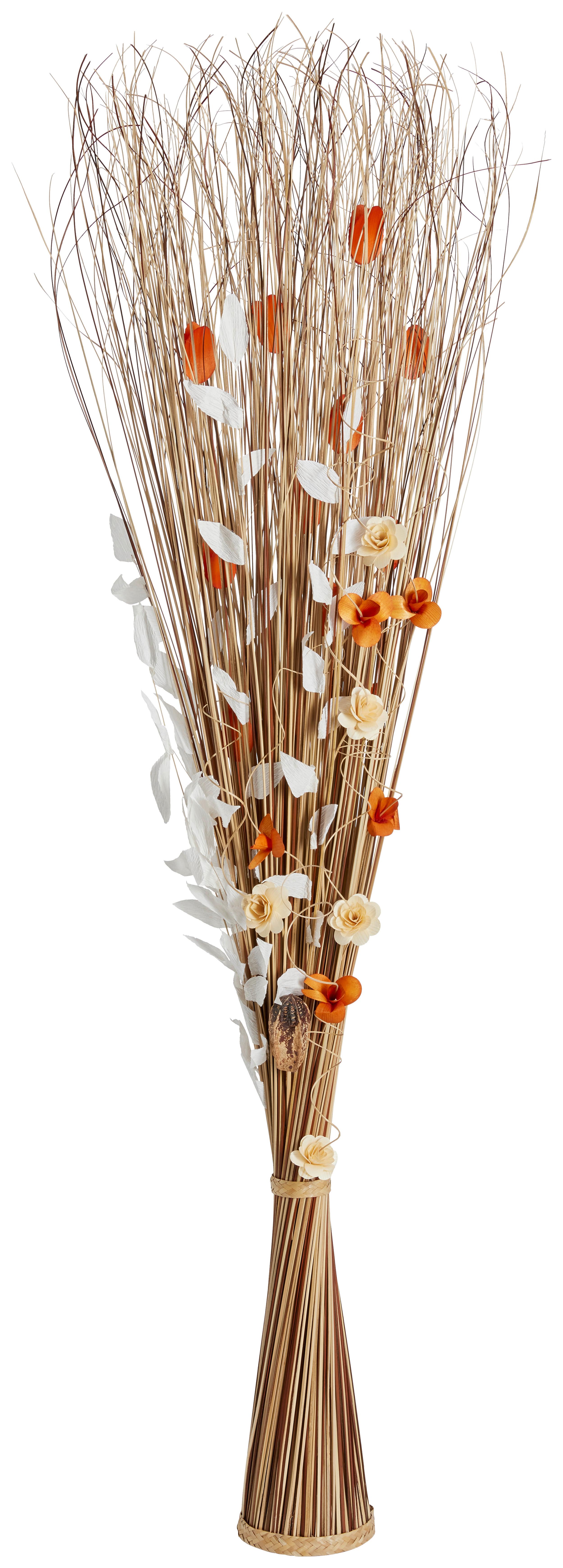 Dekostrauß Mia - Dunkelorange/Braun, KONVENTIONELL, Naturmaterialien/Holz (150cm) - James Wood