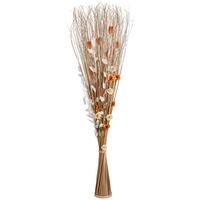 Dekostrauß Mia - Dunkelorange/Braun, KONVENTIONELL, Naturmaterialien/Holz (150cm) - James Wood