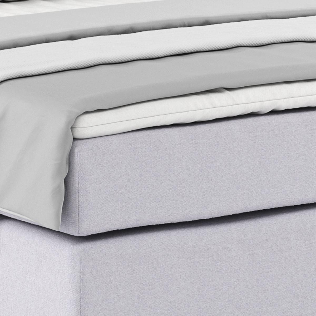 Postel Boxspring Nero, 140x200 cm, světle šedá - světle šedá/barvy chromu, Konvenční, kov/textil (140/200cm)