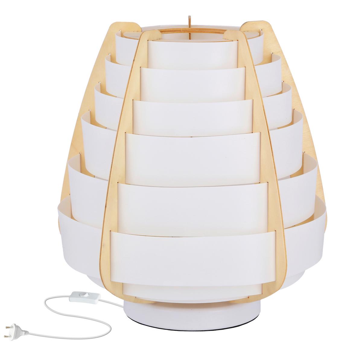 Tischleuchte 5050139 Nagoja - Beige/Goldfarben, KONVENTIONELL, Textil/Metall (27/27/27cm)