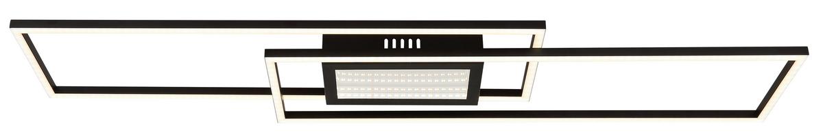 Led-deckenleuchte 48468-42 - Opal/Schwarz, Design, Kunststoff/Metall (96/19,6/5cm) - Globo