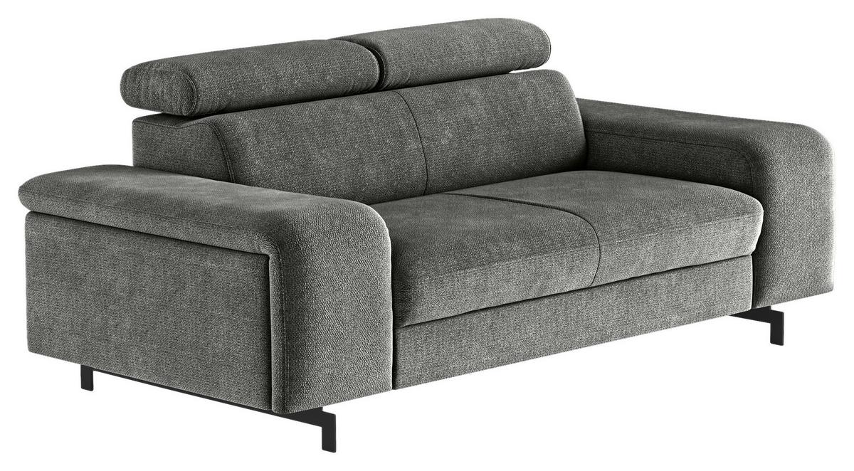 2-Sitzer-Sofa Emma Grau B: 198 cm - Schwarz/Grau, Textil (198/81/100cm) - MID.YOU