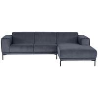 Ecksofa Erno Graublau S: 262 cm - Graublau/Schwarz, Design, Textil (262/183cm) - MID.YOU