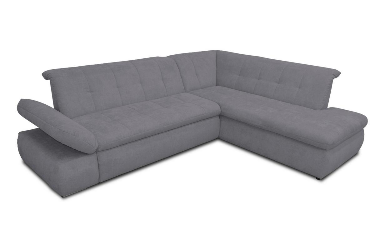 Ecksofa mit Armteilverstellung Moric Dunkelgrau Mikrofaser - Chromfarben/Dunkelgrau, KONVENTIONELL, Textil (273/216cm) - MID.YOU
