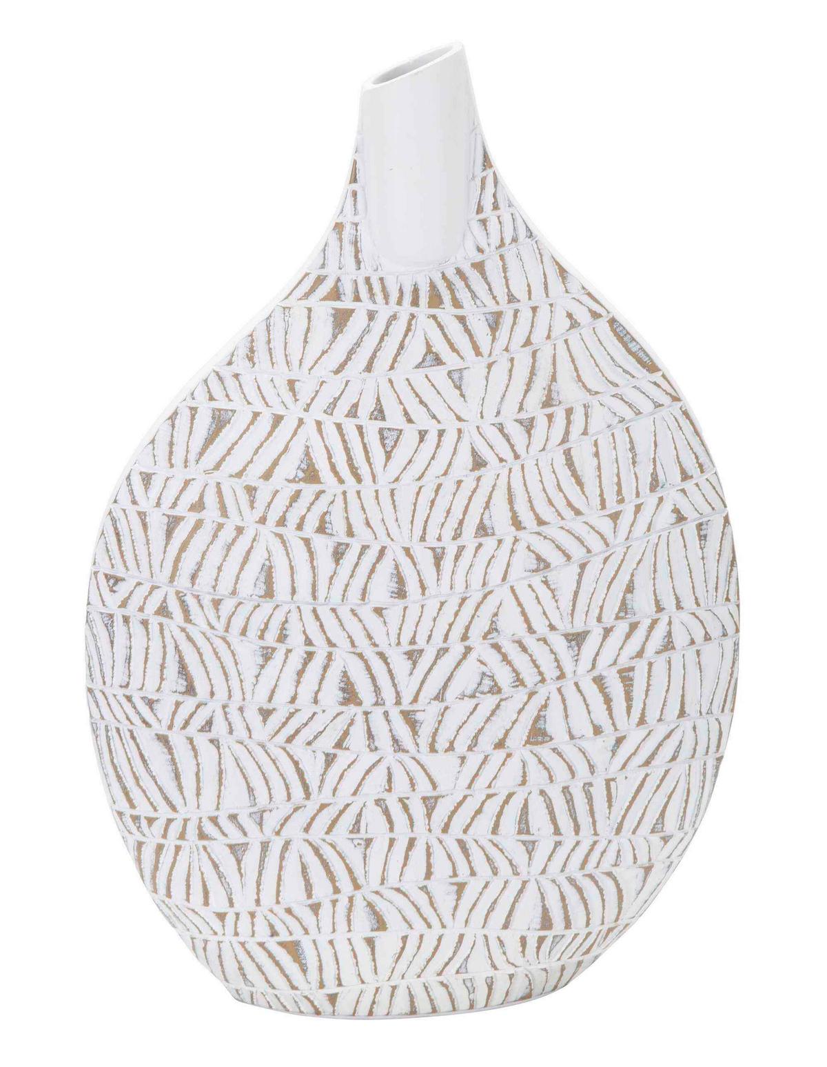 Vase Polyresin Nairobi Weiß B: 30,5 cm - Weiß, Basics, Kunststoff (30.5/46.5/11.5cm)