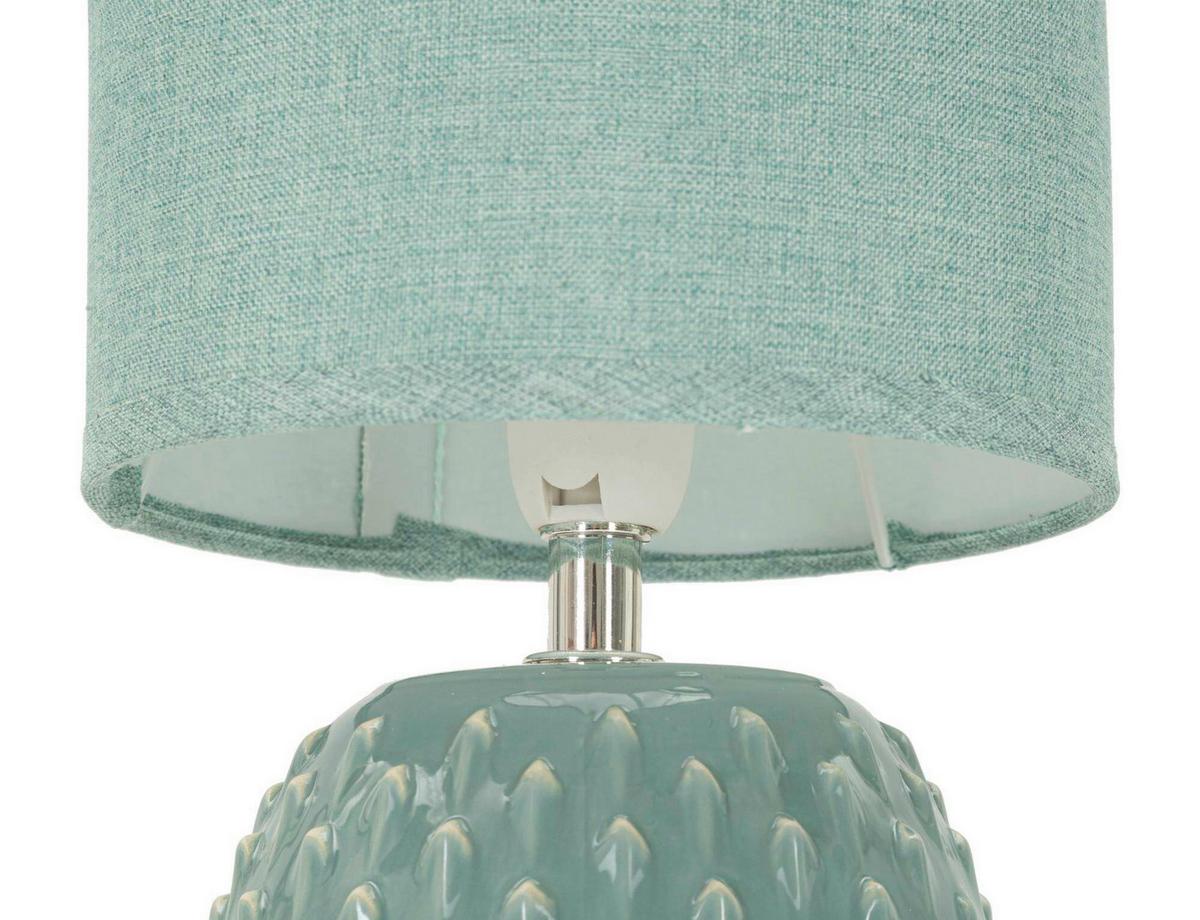 Tischleuchte Pontus Turquois Türkis B: 14 cm - Türkis, Basics, Keramik/Textil (14/27/14cm)
