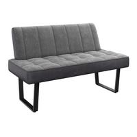 Sitzbank Pag - Hellgrau/Schwarz, KONVENTIONELL, Textil/Metall (140/86/70cm) - MID.YOU