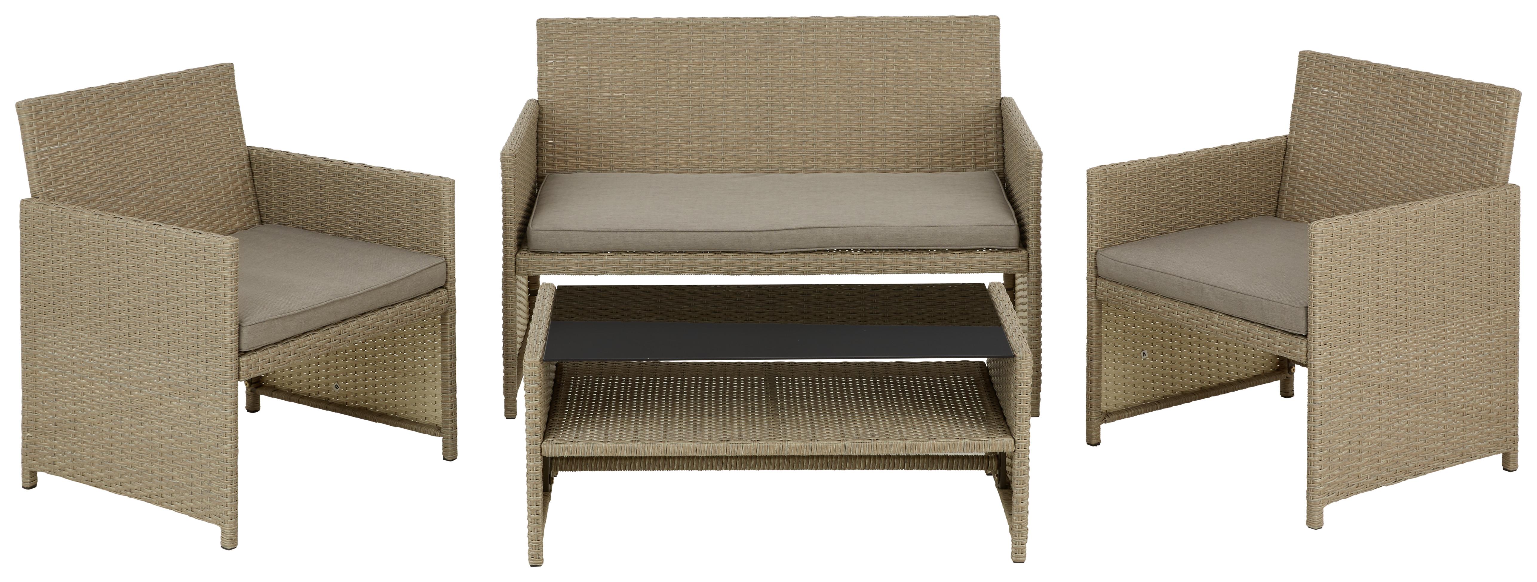 Sedacia Zostava Na Terasu Casablanca - hnedá/čierna, Moderný, kov/textil - Modern Living