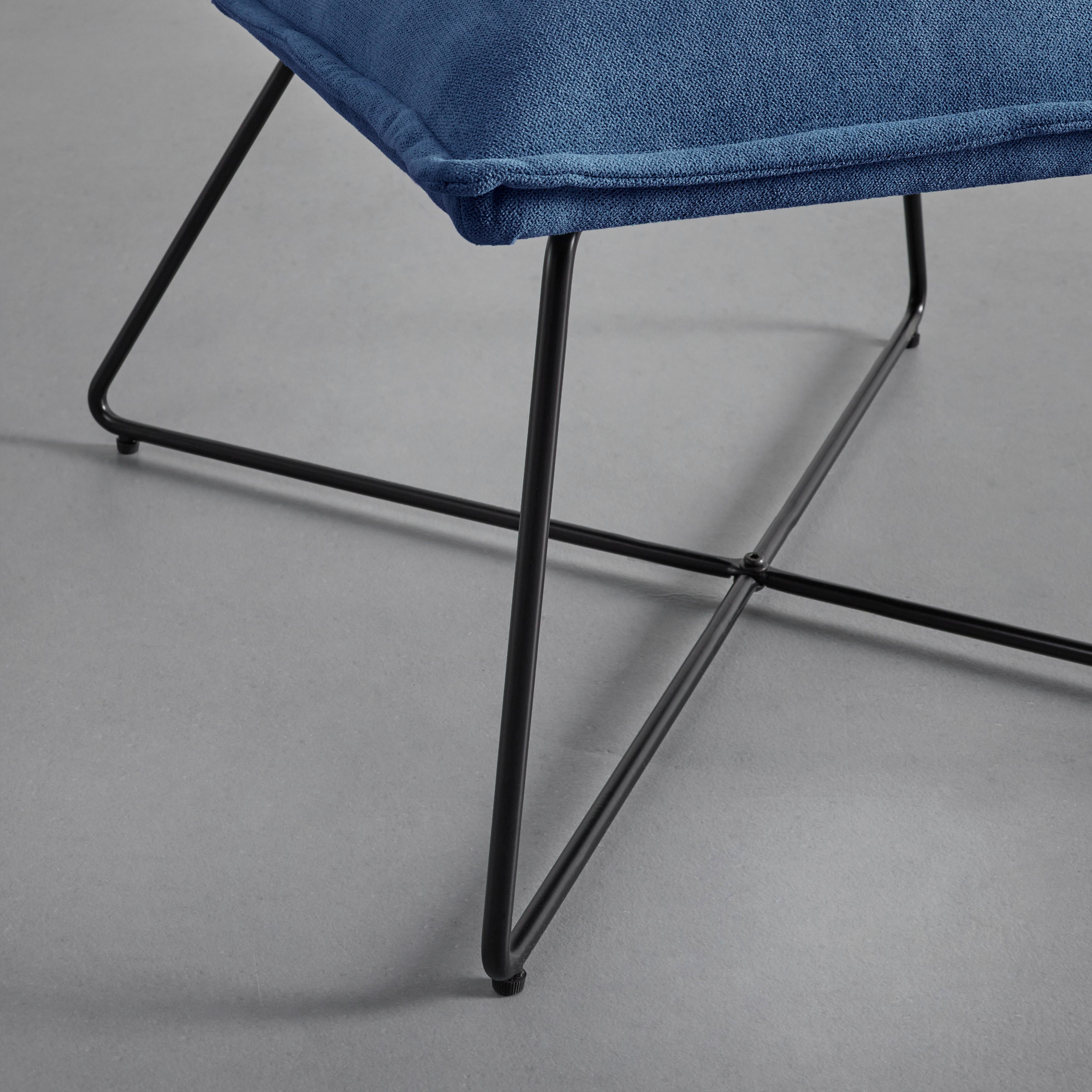 Křeslo FILIP modrá - modrá, Moderní, kov/dřevo (63/82/69cm) - Bessagi Home