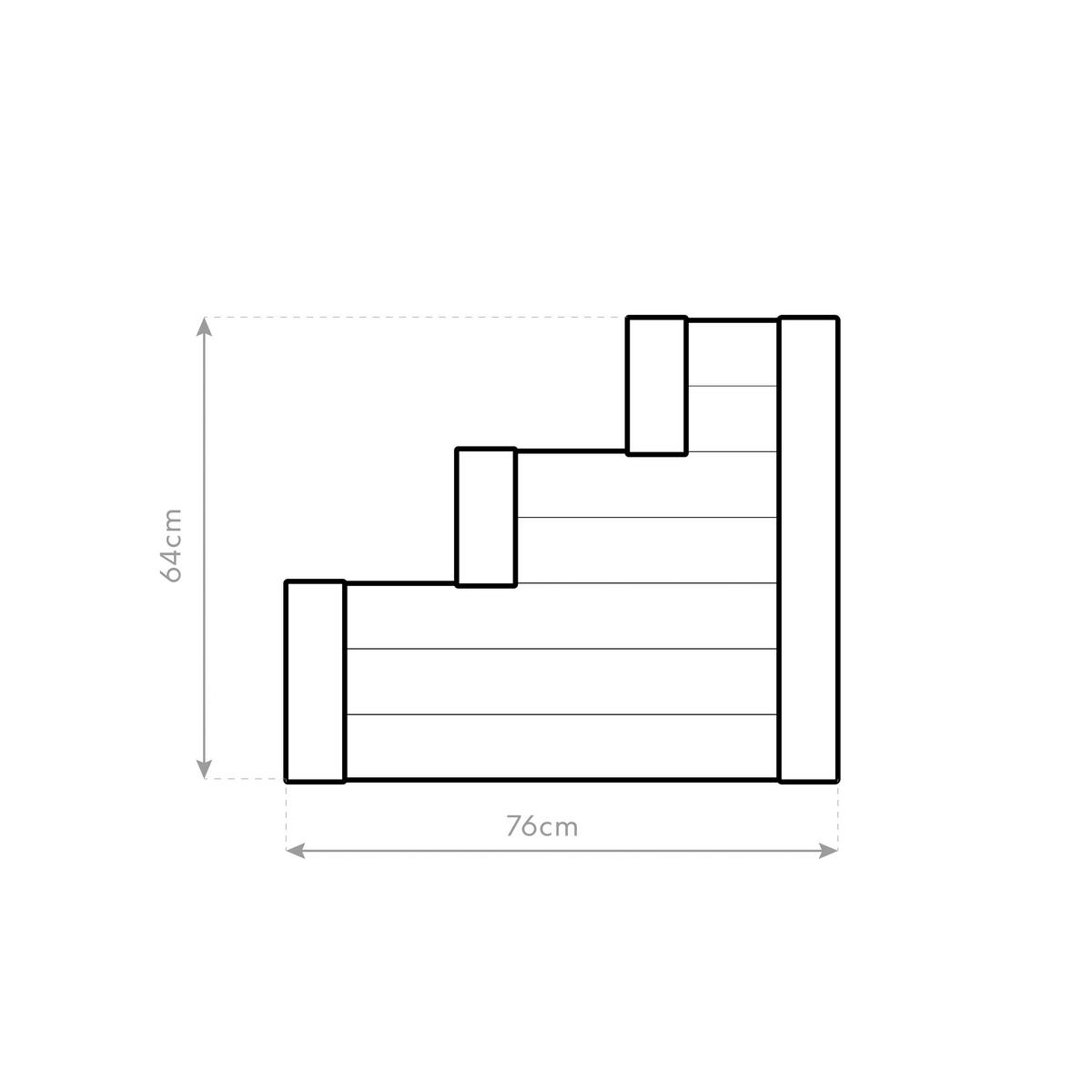 Hochbeet Echtholz Lärche Treppenhochbeet 76x64x120 cm - Lärchefarben, Basics, Holz (76/64/120cm)