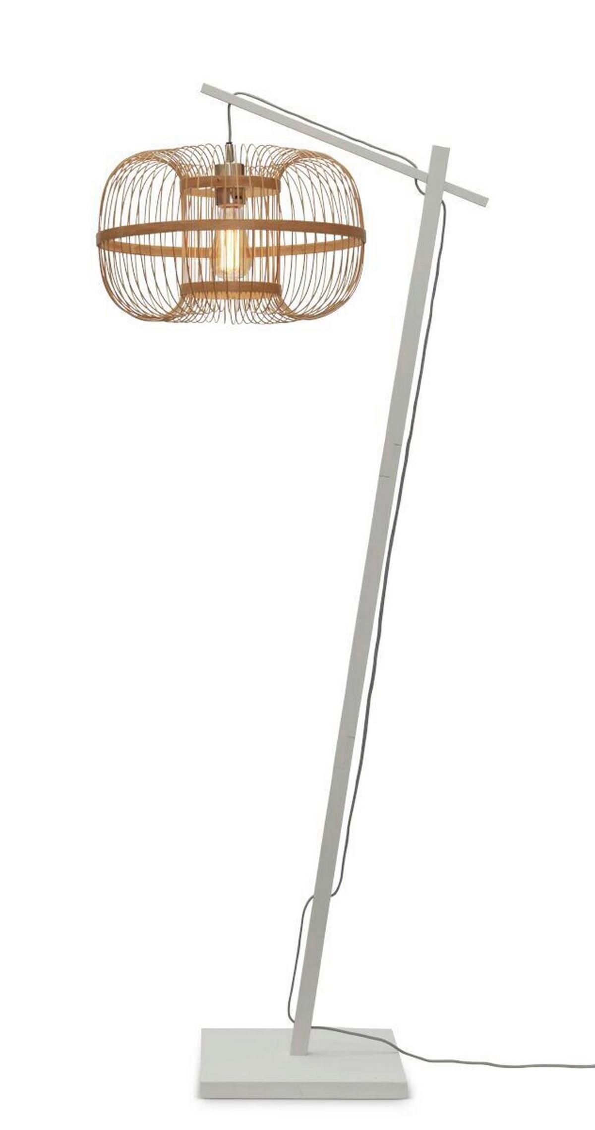 Stehleuchte Hokkaido/fs/ad/w/25/n - Naturfarben/Weiß, Trend (150/38/55cm) - Good & Mojo