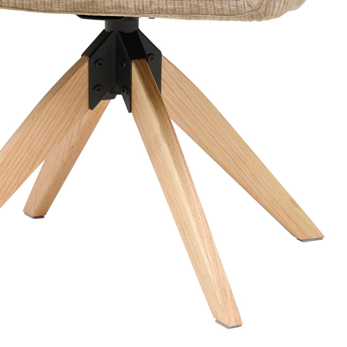 Armlehnstuhl Mattis Cord Beige, B: 60 cm - Beige/Naturfarben, KONVENTIONELL, Holz/Textil (60/90/69cm) - Livetastic