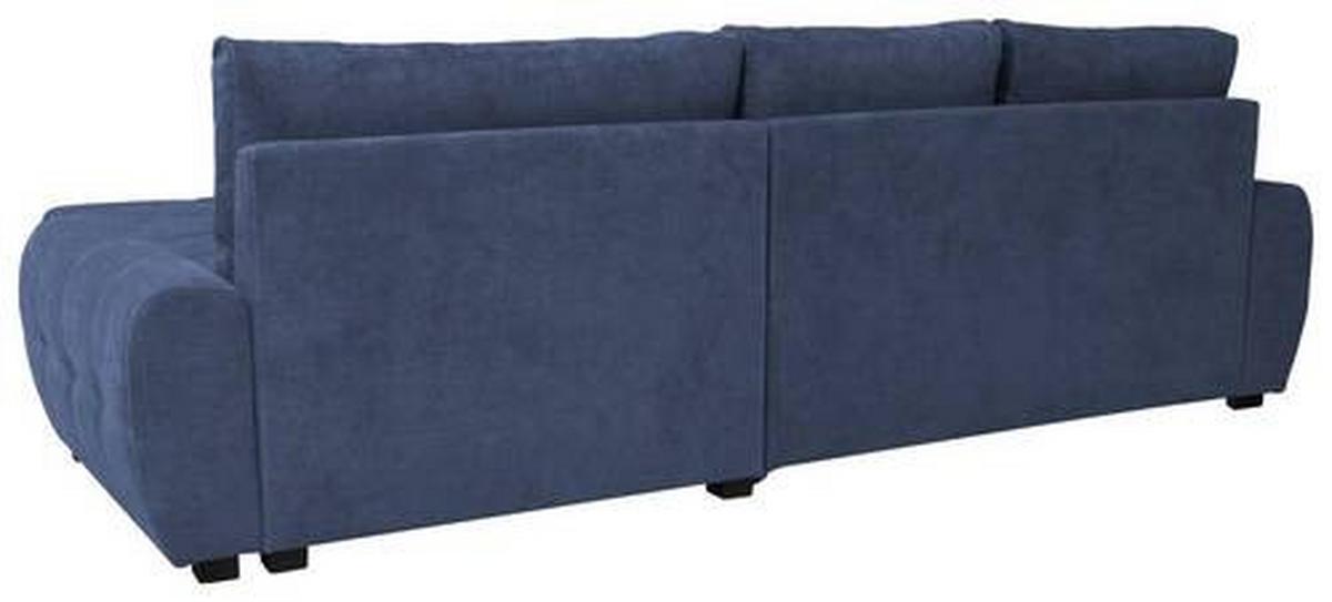 Ecksofa Mit Schlaffunktion Solar Dunkelblau 277x175 Cm - Chromfarben/Dunkelblau, Design, Textil (277/175cm) - Livetastic