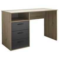 Íróasztal Liam - grafitszürke/Artisan tölgy, Konventionell, faalapú anyag (120/54/75cm)