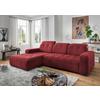 Ecksofa Vicari Rot S: 292x185 Cm - Rot/Schwarz, MODERN, Textil (292/185cm) - Livetastic