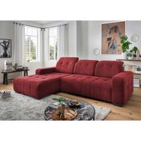 Ecksofa Vicari Rot S: 292x185 Cm - Rot/Schwarz, MODERN, Textil (292/185cm) - Livetastic