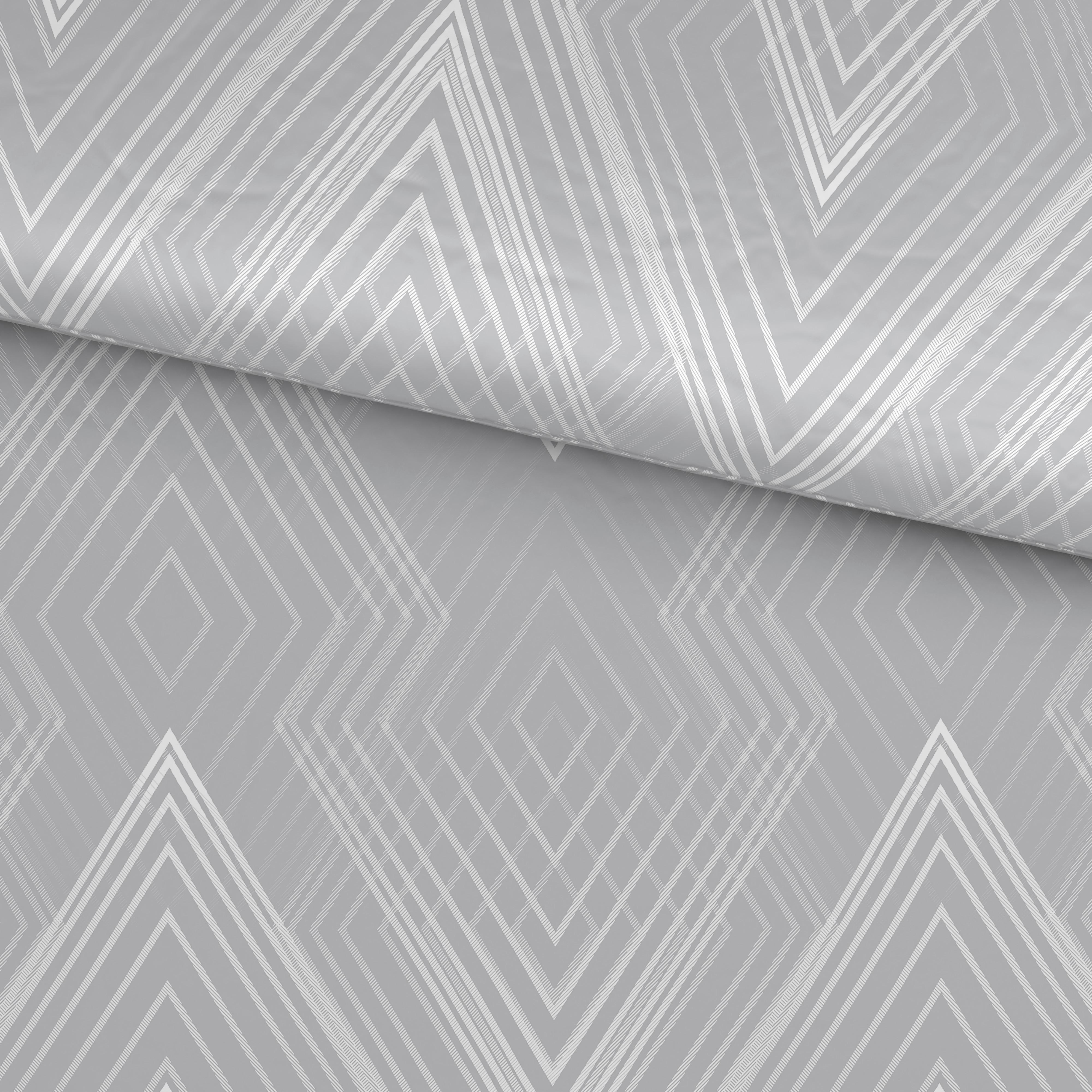 Bettwäsche Irina - Silberfarben/Weiß, MODERN, Textil - Luca Bessoni