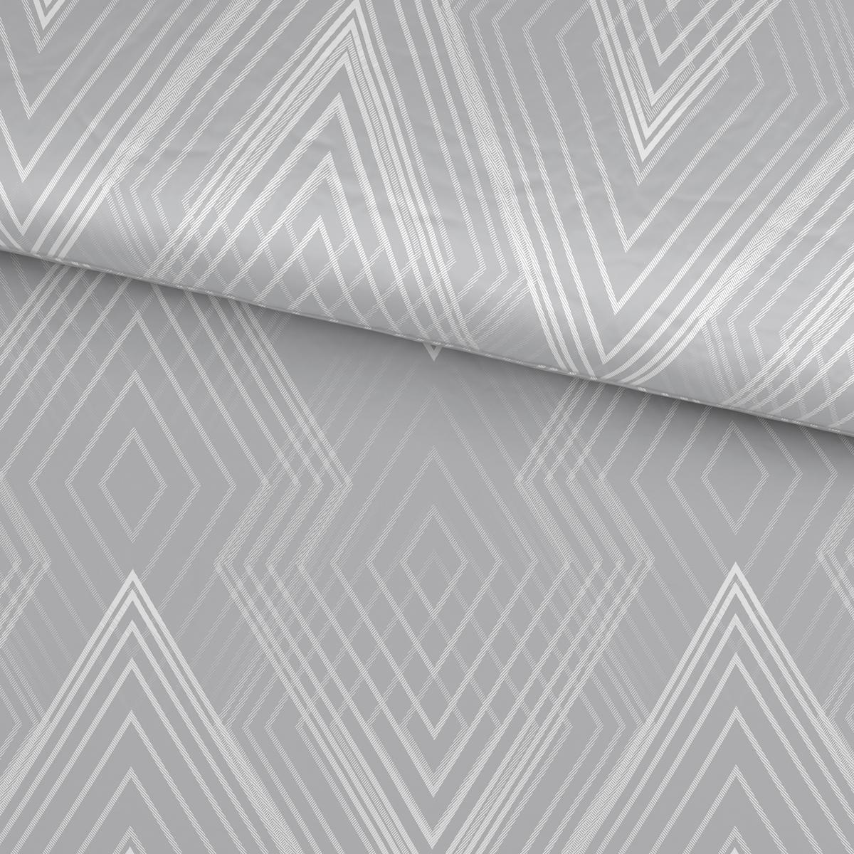 Bettwäsche Irina - Silberfarben/Weiß, MODERN, Textil - Luca Bessoni