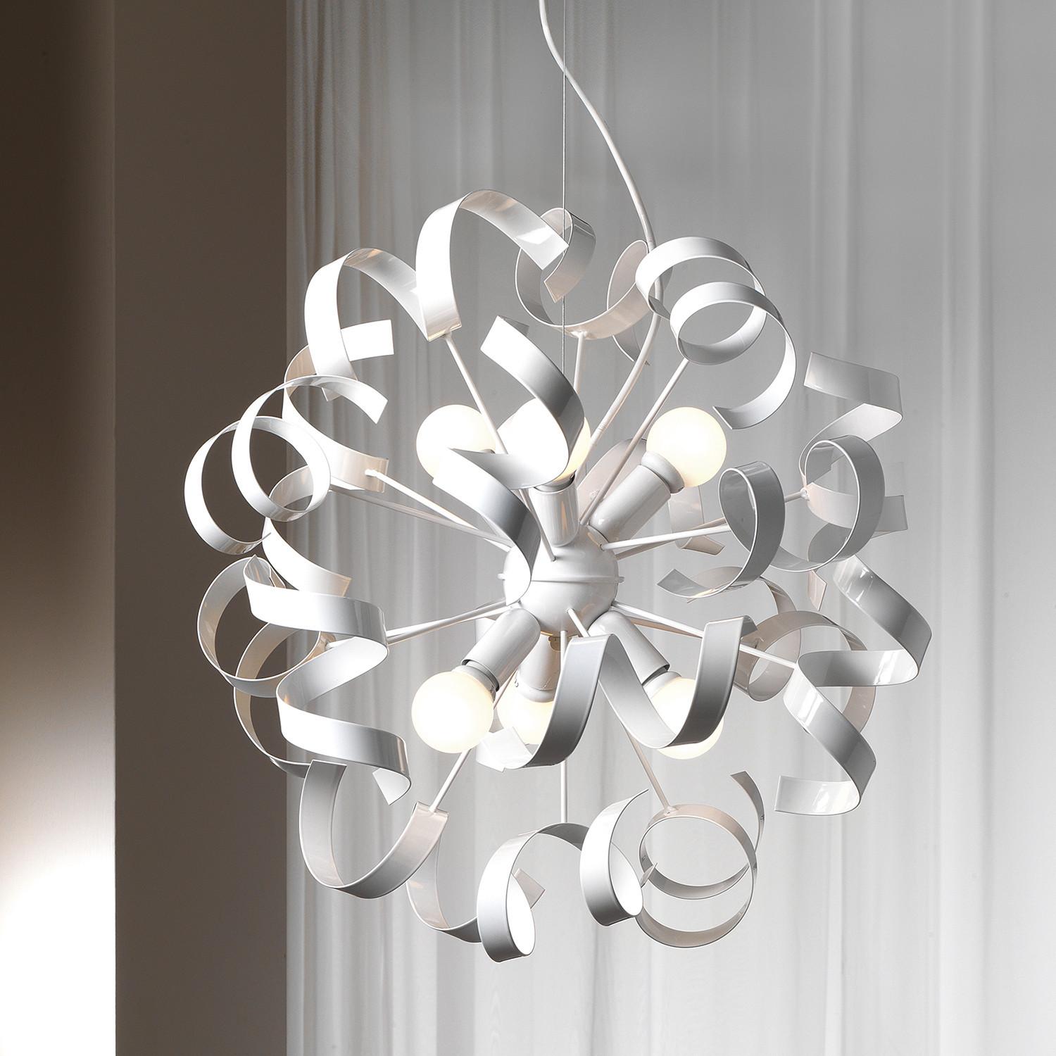Hängeleuchte 4812/6b - Weiß, Design, Metall (50/150cm)