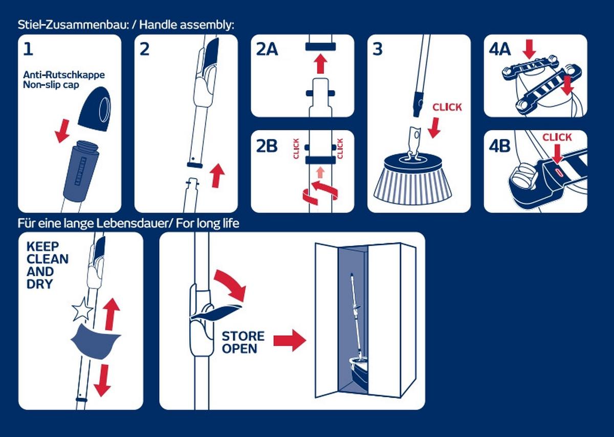 Bodenwischer-Set Clean Twist mit Eimer und Teleskopstiel - Türkis/Silberfarben, Basics, Kunststoff/Metall - Leifheit