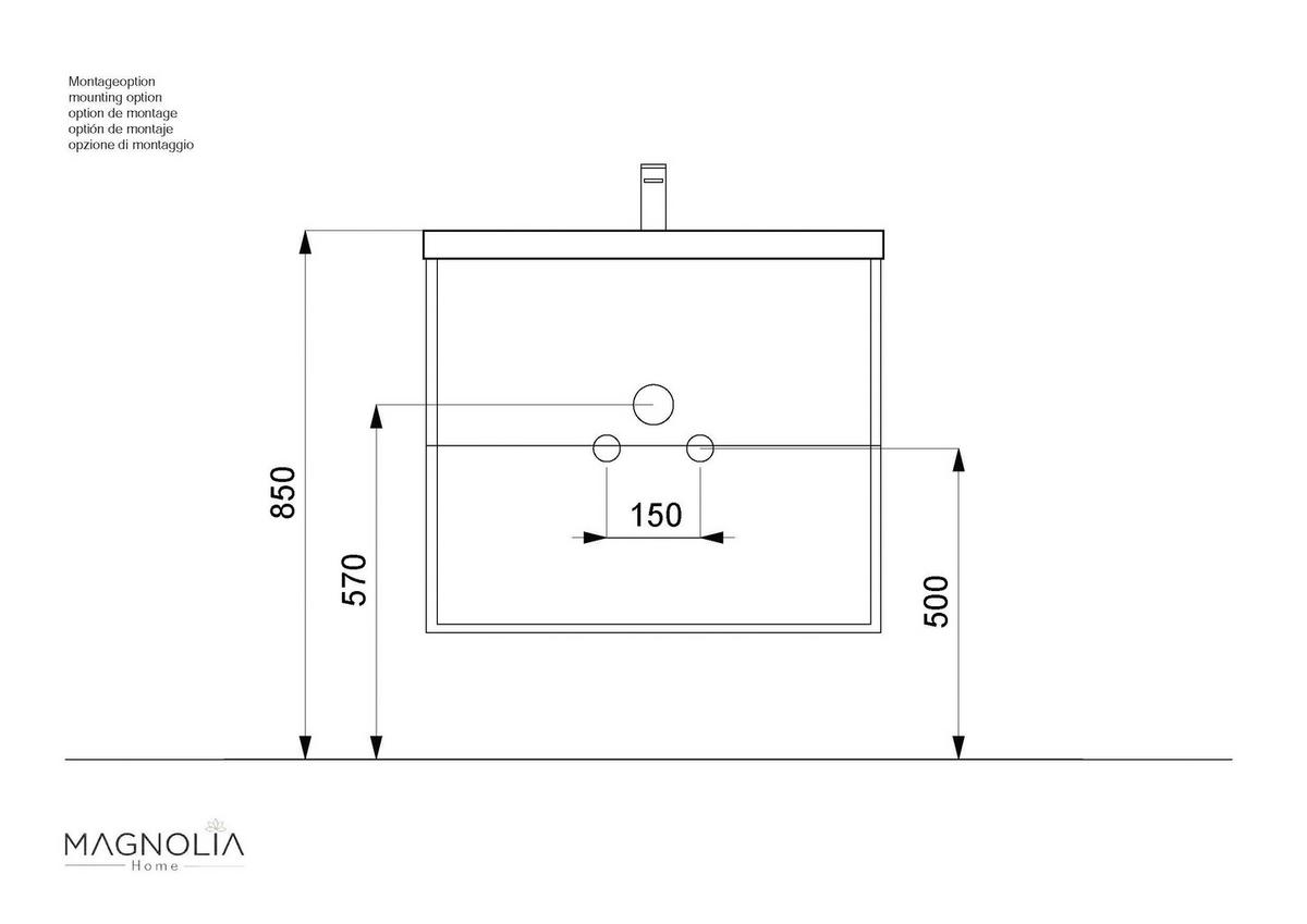 Badezimmer Portus Graphitfarben B: 80,4cm - Graphitfarben/Weiß, MODERN, Keramik/Holzwerkstoff (80,4cm) - MID.YOU