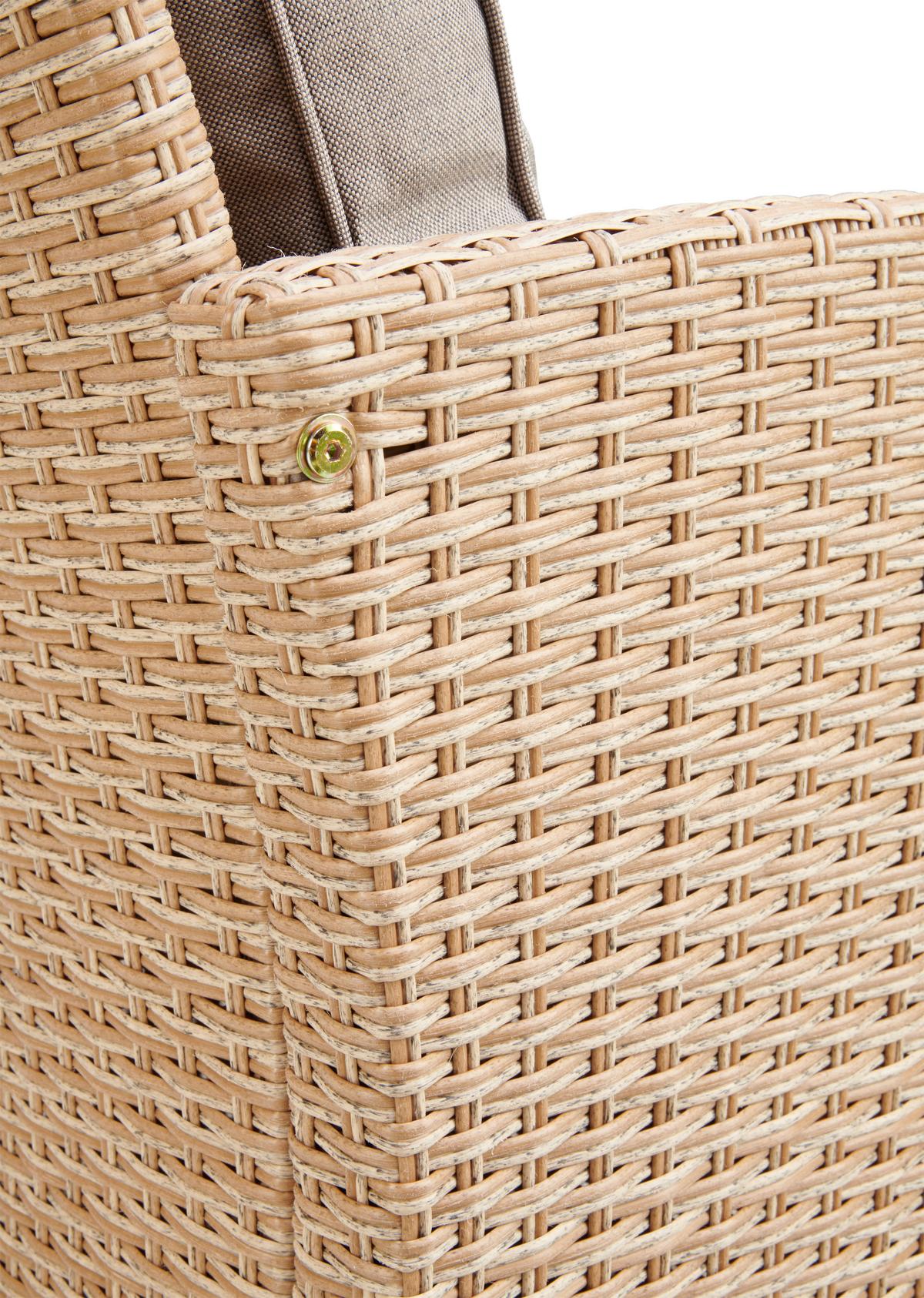 Loungegarnitur 6-tlg. Porto- Multi, Polyrattan Mit Kissen - Hellbraun/Grau, MODERN, Kunststoff/Textil (190/237cm) - Beldano