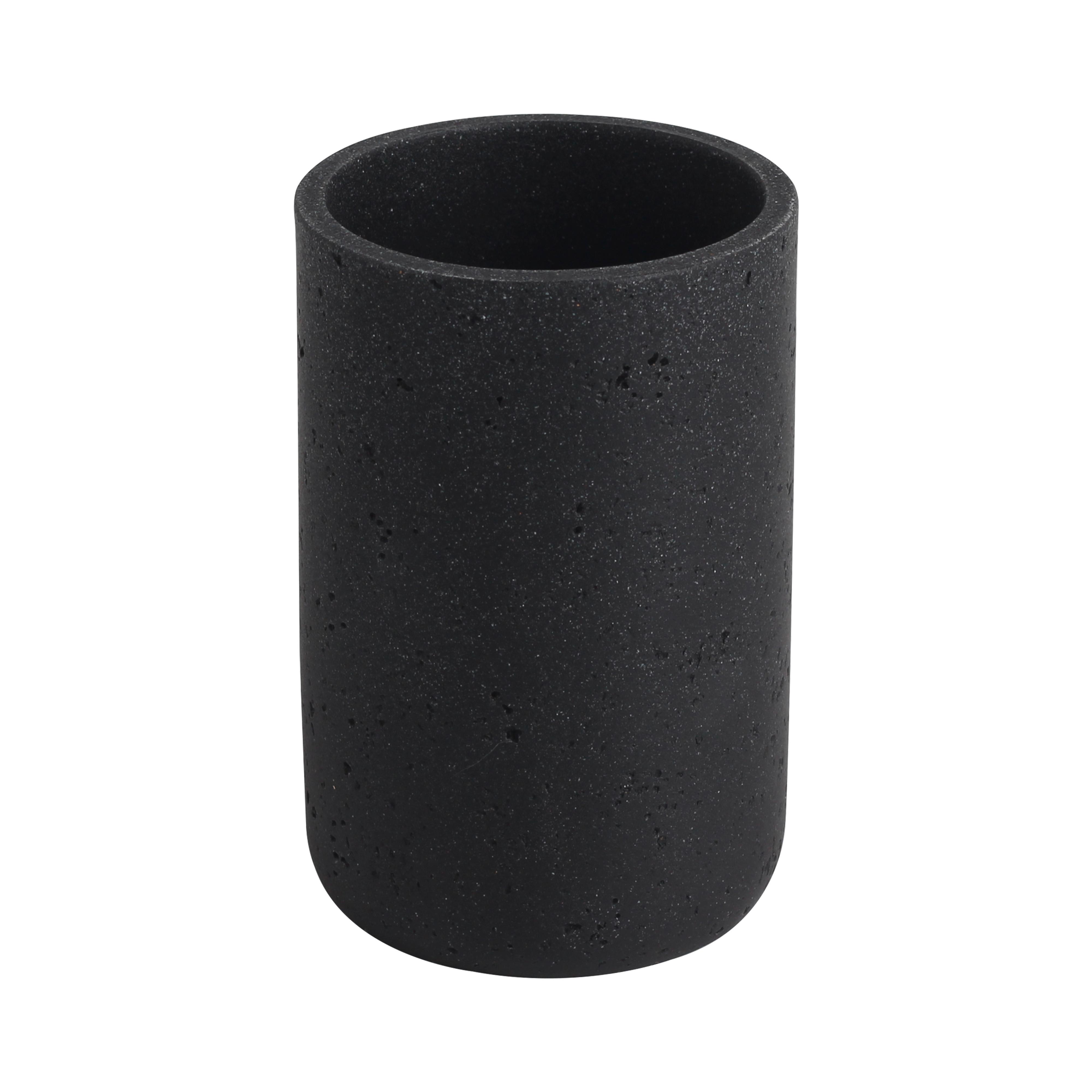 Pohár na zubné kefky LOKI - čierna, Modern, plast (7,6/11,5cm) - Mömax