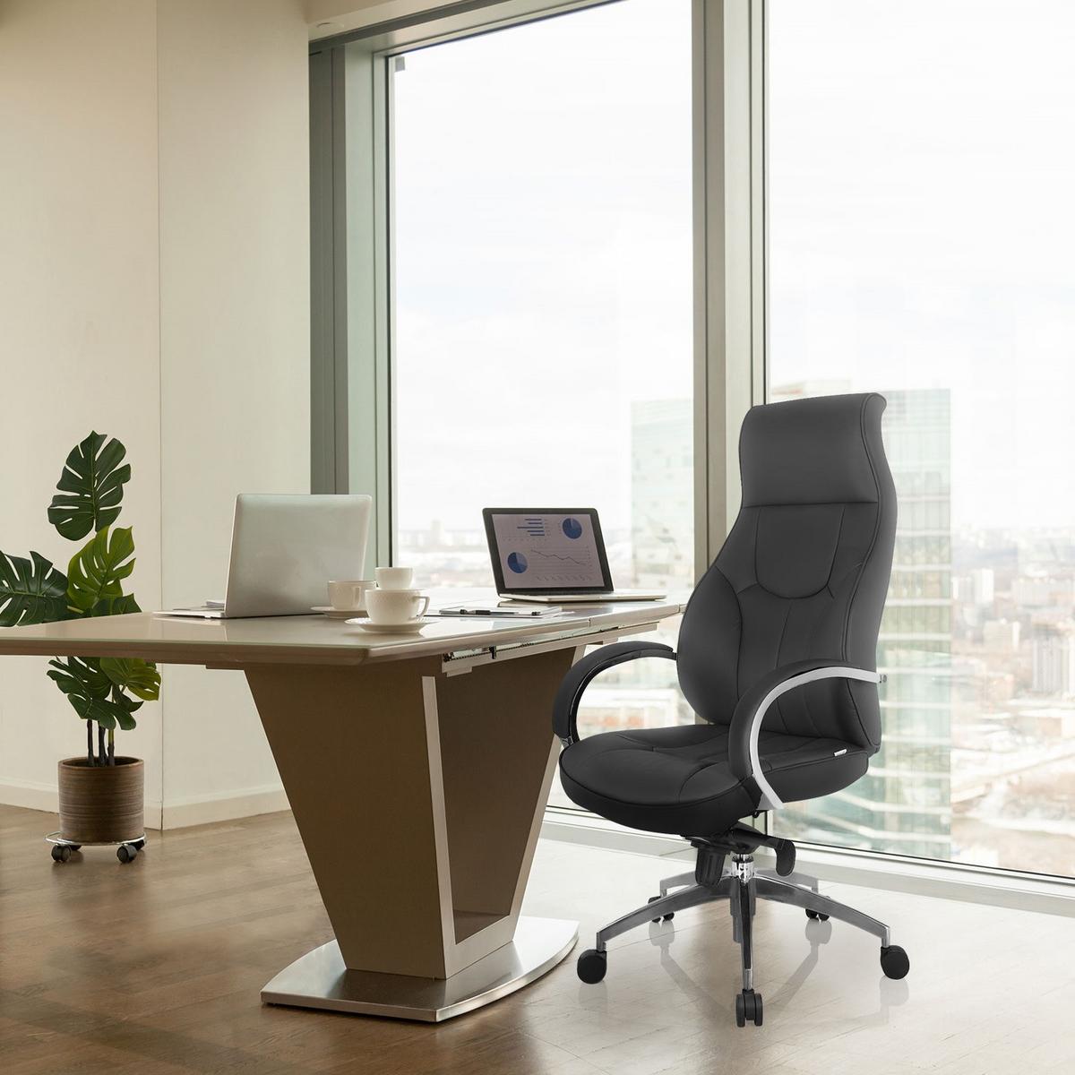 Chefsessel Elegance I Grau - Silberfarben/Grau, MODERN, Kunststoff/Textil (72/125/66cm) - MID.YOU