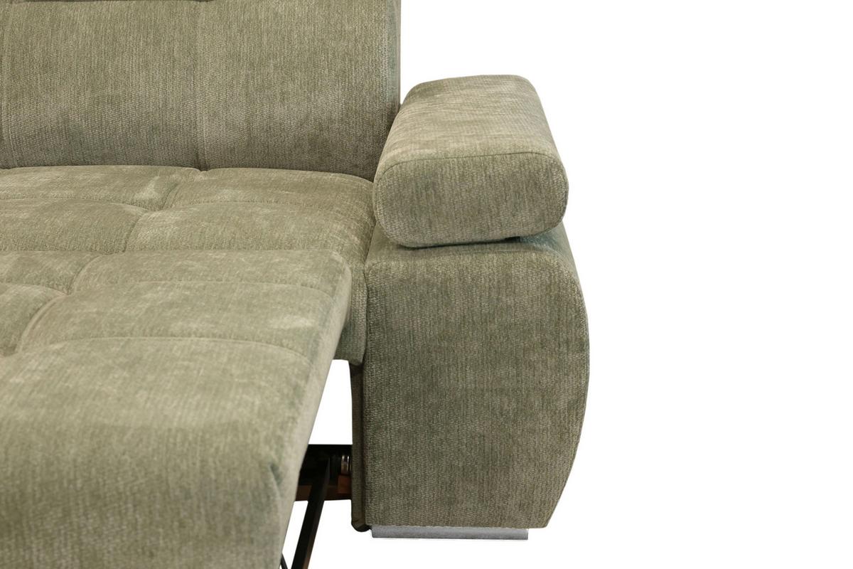 Rohová sedačka VEGAS, ľavá, šalviovozelená ženilka - strieborná/šalviovozelená, Design, drevo/textil (173/294cm)