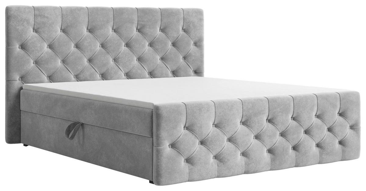 BOXBETT Karo Grau 160x200cm - Schwarz/Grau, MODERN, Holz/Kunststoff (160/200cm) - MID.YOU
