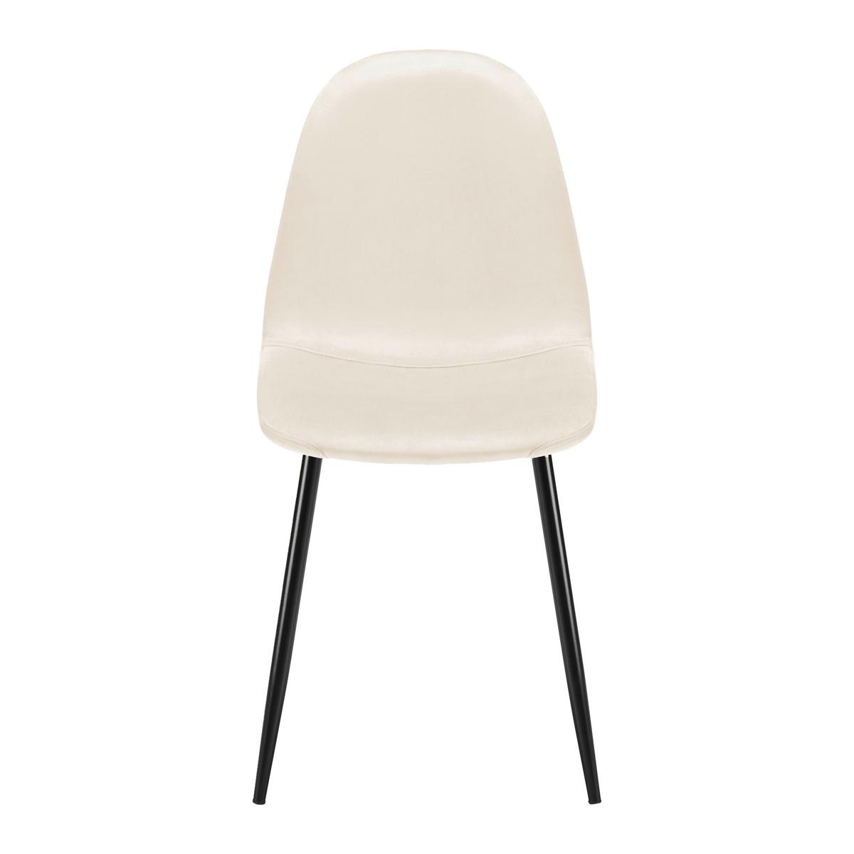 Zamatová stolička Lio béžová - čierna/béžová, Modern, kov/drevo (43/86/55cm) - Bessagi Home