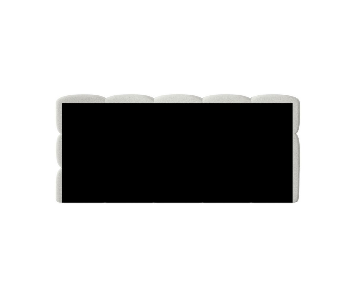 Polsterbett Noe Cremefarben, Lf: 140x200 cm - Creme/Schwarz, Trend, Textil/Metall (140/200cm)