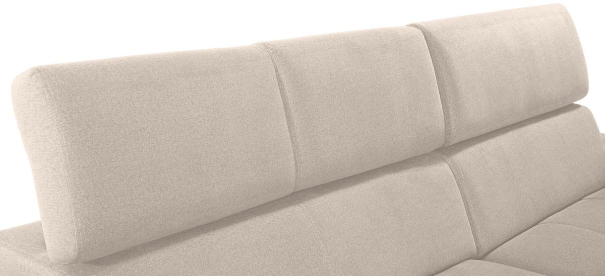 Ecksofa mit Bettkasten Perry Beige 292x183 cm - Beige/Silberfarben, Design, Textil (292/183cm) - Livetastic