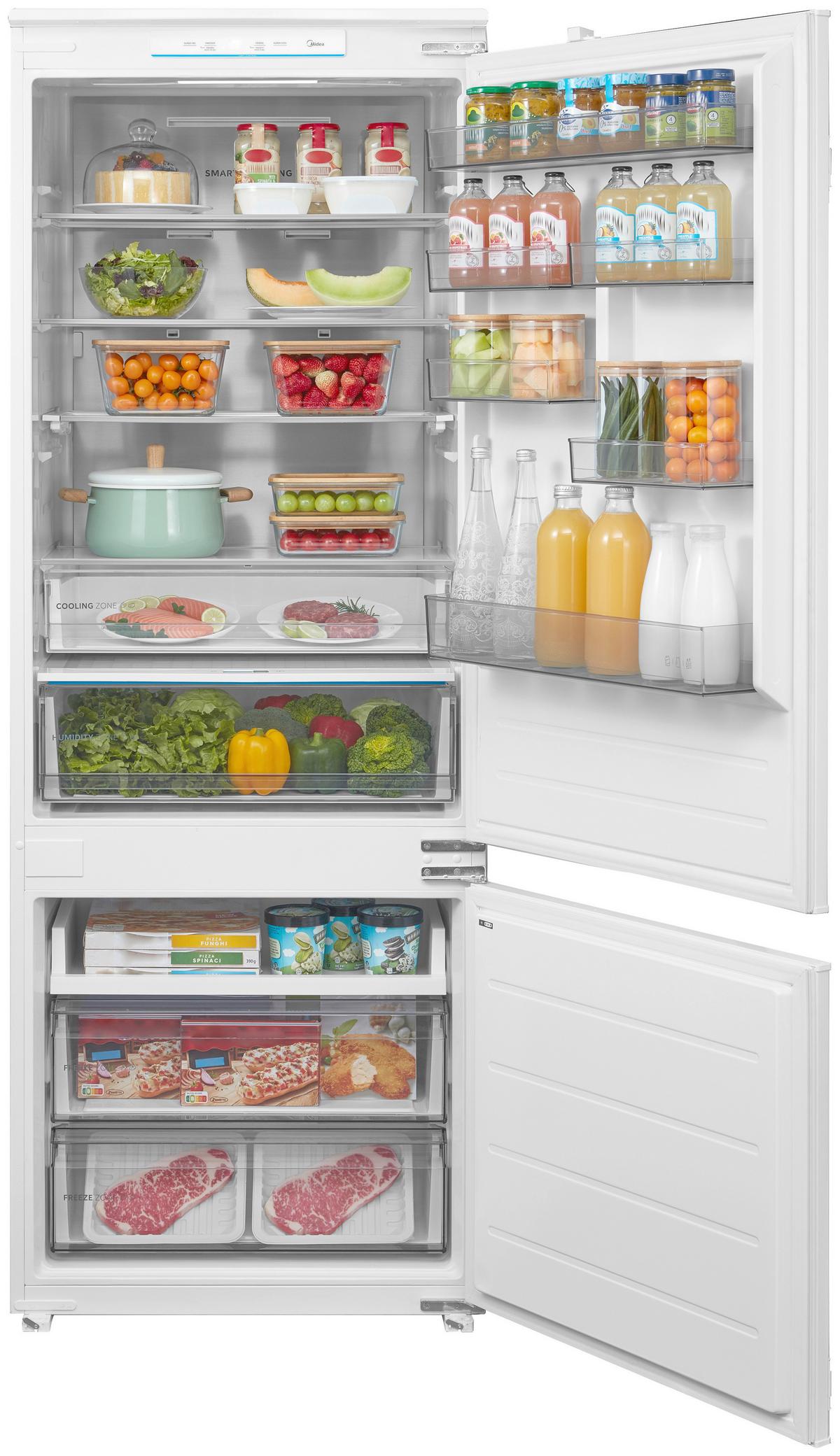 Kühl-Gefrier-Kombination Mdre554fgd01 - Weiß, Basics, Glas/Metall (69/194/55cm) - Midea