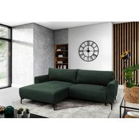 Ecksofa Prince Dunkelgrün S: 163x240cm - Dunkelgrün/Schwarz, Design, Textil (163/240cm) - MID.YOU